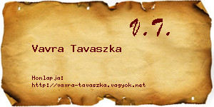 Vavra Tavaszka névjegykártya
